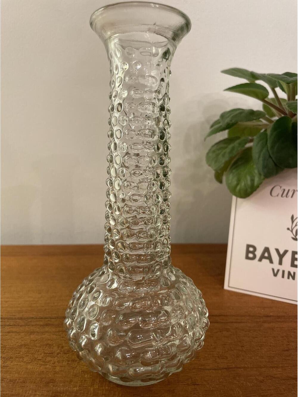 E.O. Brody Clear Hobnail Glass Vase M-200 Vintage Bud Vase USA